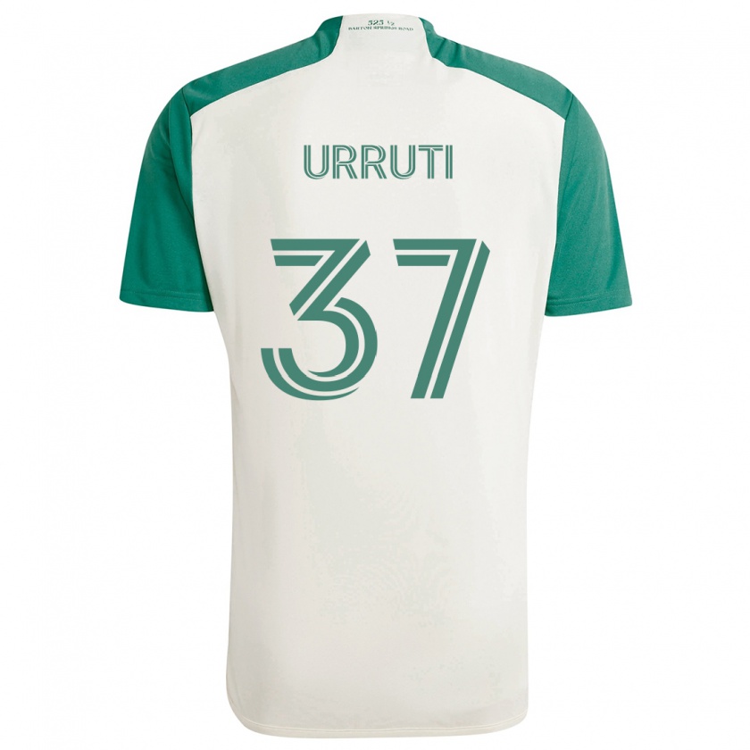 Kandiny Niño Camiseta Maximiliano Urruti #37 Colores Tostados Verde 2ª Equipación 2024/25 La Camisa México