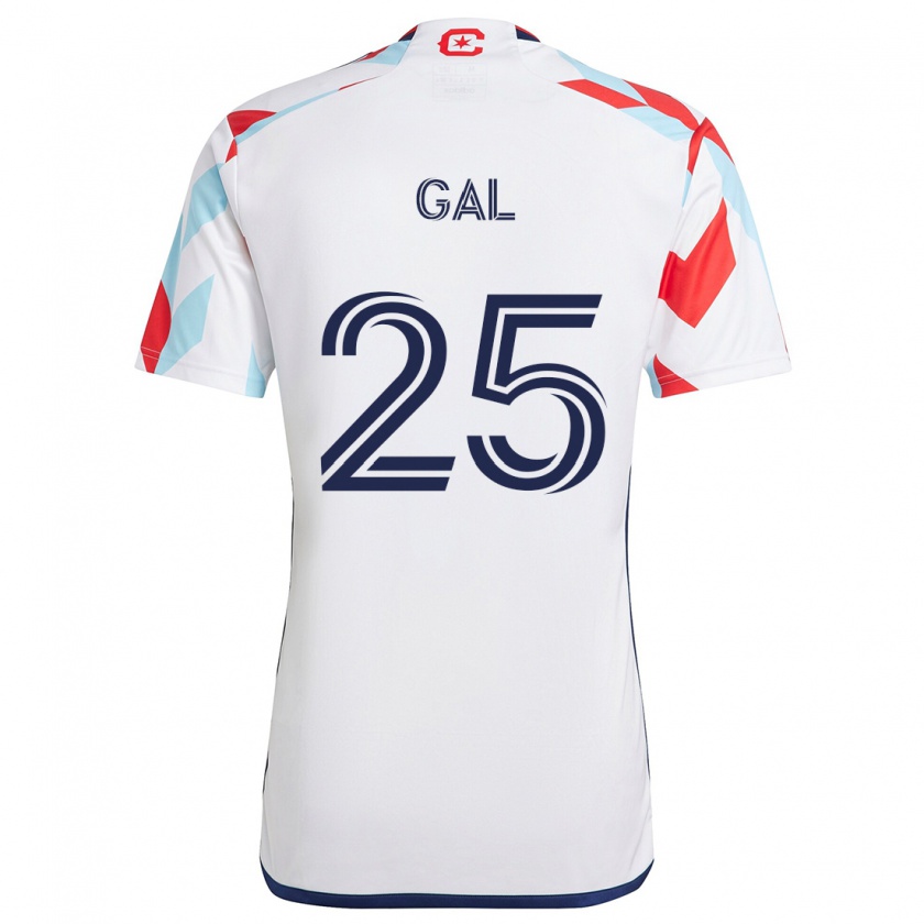 Kandiny Bambino Maglia Jeff Gal #25 Bianco Rosso Blu Kit Gara Away 2024/25 Maglietta