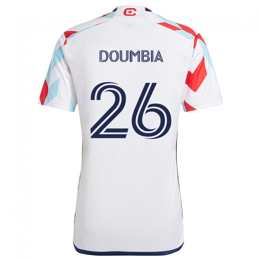 Kandiny Bambino Maglia Ousmane Doumbia #26 Bianco Rosso Blu Kit Gara Away 2024/25 Maglietta