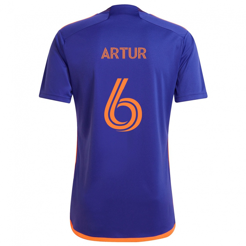 Kandiny Niño Camiseta Artur #6 Púrpura Naranja 2ª Equipación 2024/25 La Camisa