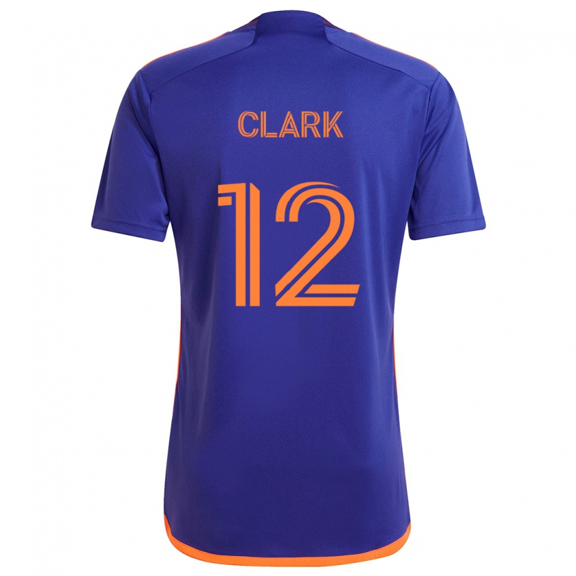 Kandiny Bambino Maglia Steve Clark #12 Viola Arancione Kit Gara Away 2024/25 Maglietta