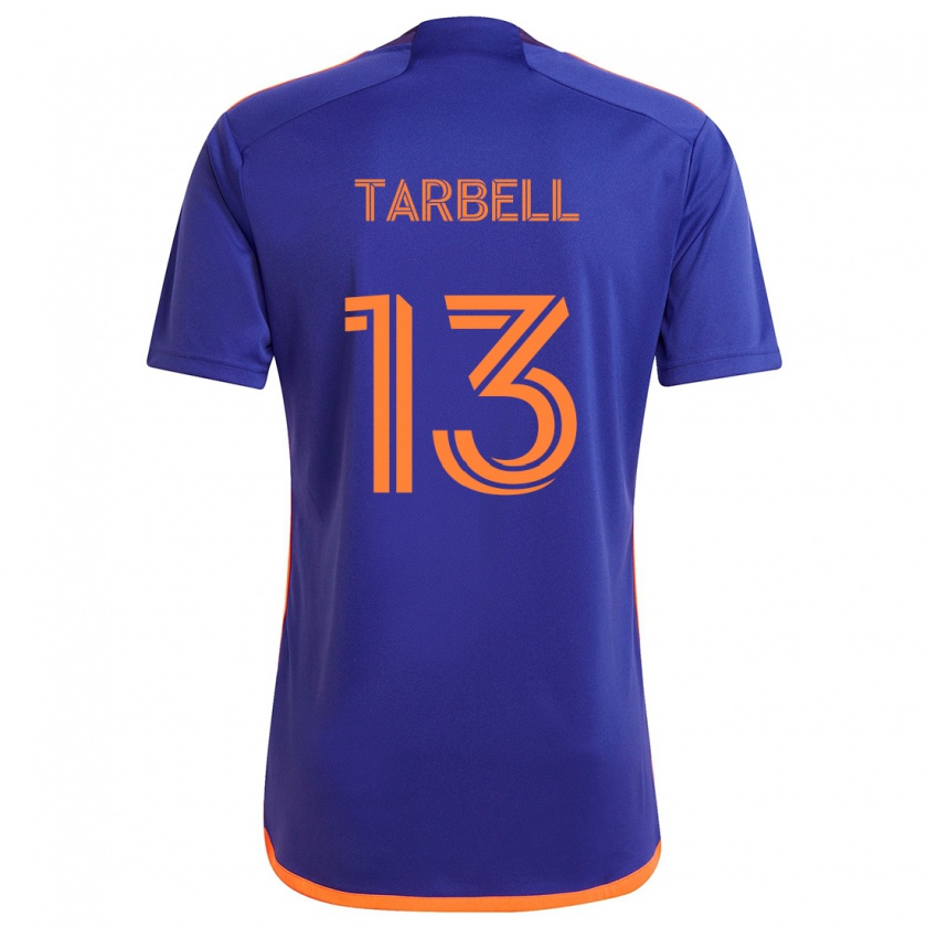 Kandiny Niño Camiseta Andrew Tarbell #13 Púrpura Naranja 2ª Equipación 2024/25 La Camisa