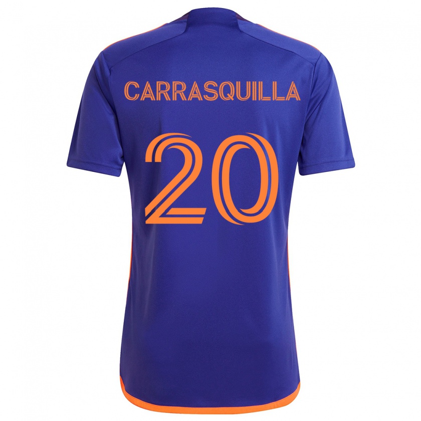 Kandiny Kinder Adalberto Carrasquilla #20 Lila Orange Auswärtstrikot Trikot 2024/25 T-Shirt Österreich