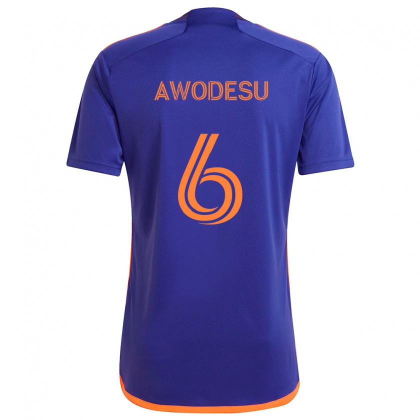 Kandiny Kinderen Femi Awodesu #6 Paars Oranje Uitshirt Uittenue 2024/25 T-Shirt België