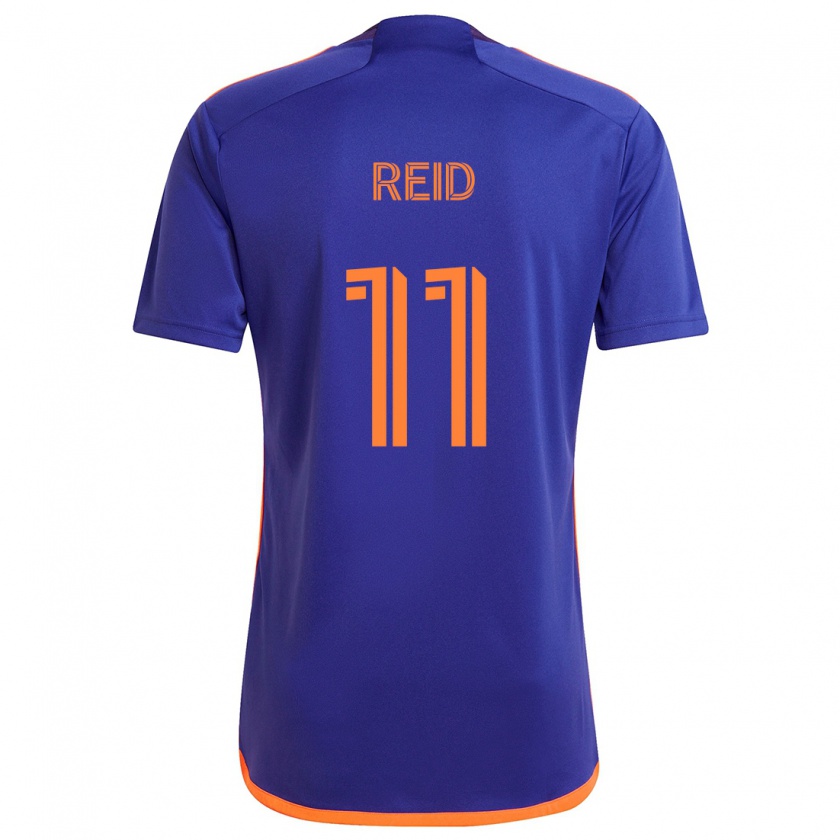 Kandiny Kinderen Isaiah Reid #11 Paars Oranje Uitshirt Uittenue 2024/25 T-Shirt België