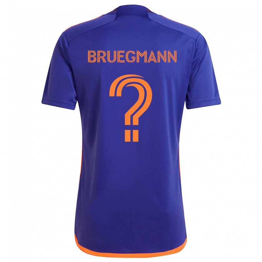 Kandiny Kinderen Lukas Bruegmann #0 Paars Oranje Uitshirt Uittenue 2024/25 T-Shirt