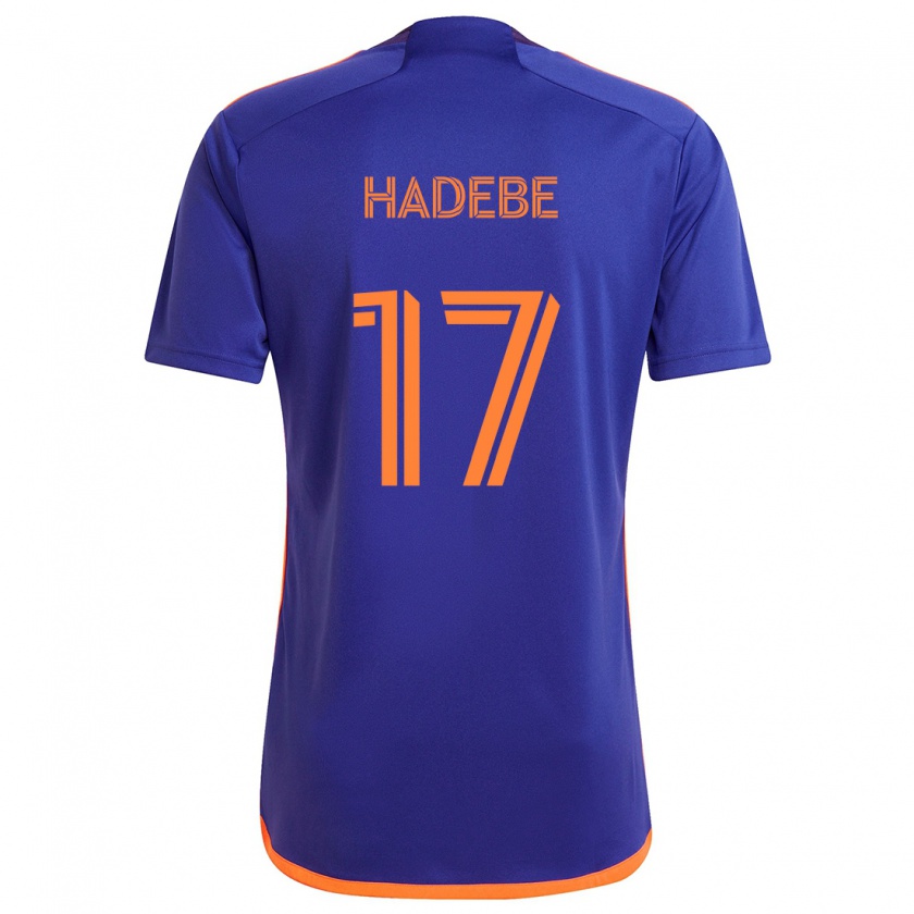 Kandiny Kinderen Teenage Hadebe #17 Paars Oranje Uitshirt Uittenue 2024/25 T-Shirt België