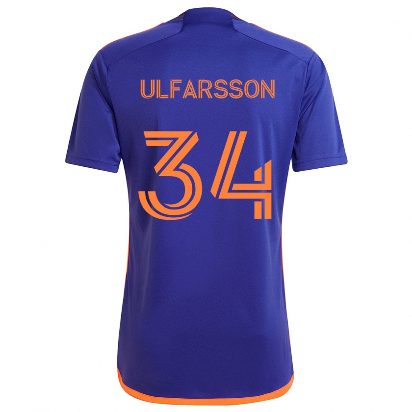 Kandiny Kinderen Thor Úlfarsson #34 Paars Oranje Uitshirt Uittenue 2024/25 T-Shirt