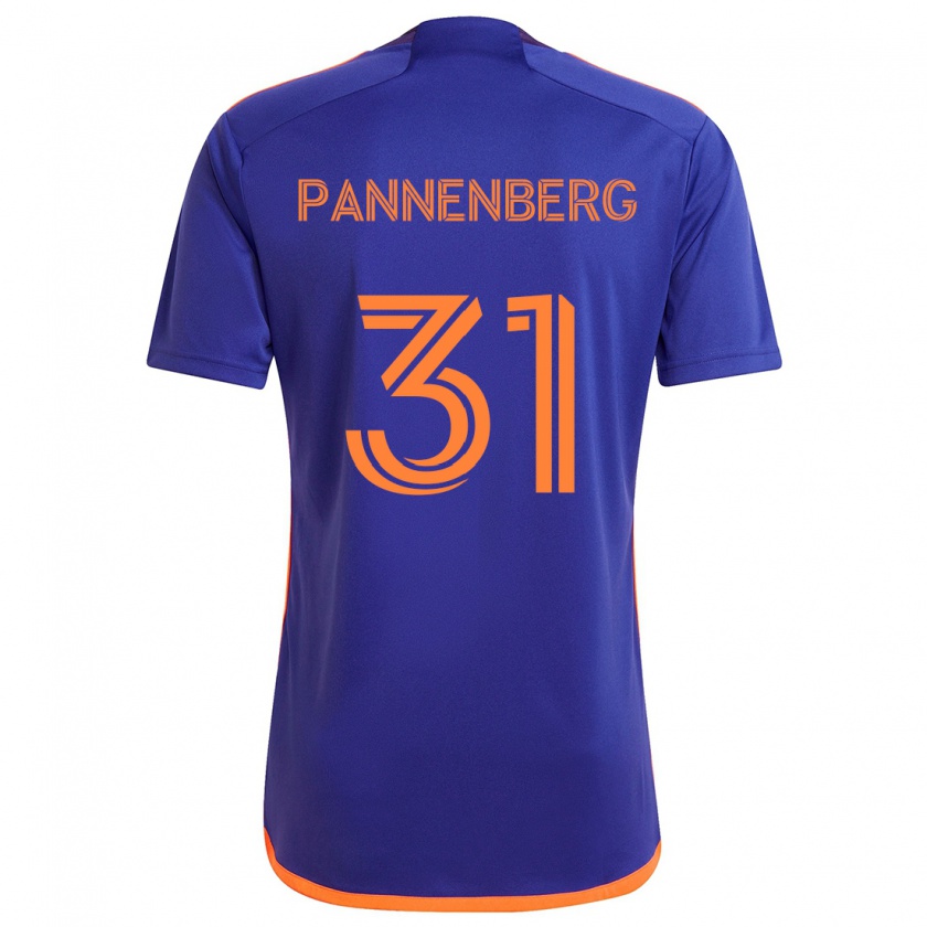 Kandiny Niño Camiseta Andrew Pannenberg #31 Púrpura Naranja 2ª Equipación 2024/25 La Camisa