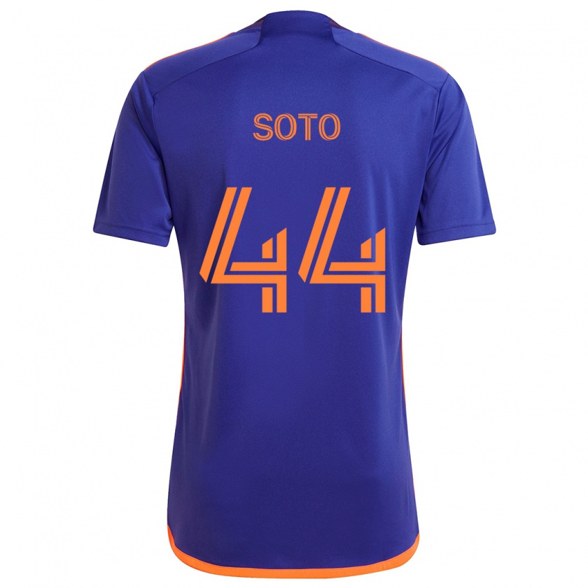 Kandiny Kinderen Ezekiel Soto #44 Paars Oranje Uitshirt Uittenue 2024/25 T-Shirt België