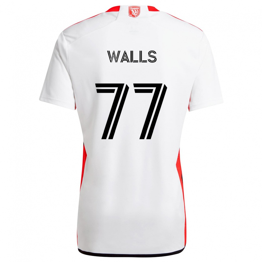 Kandiny Bambino Maglia Casey Walls #77 Bianco Rosso Kit Gara Away 2024/25 Maglietta