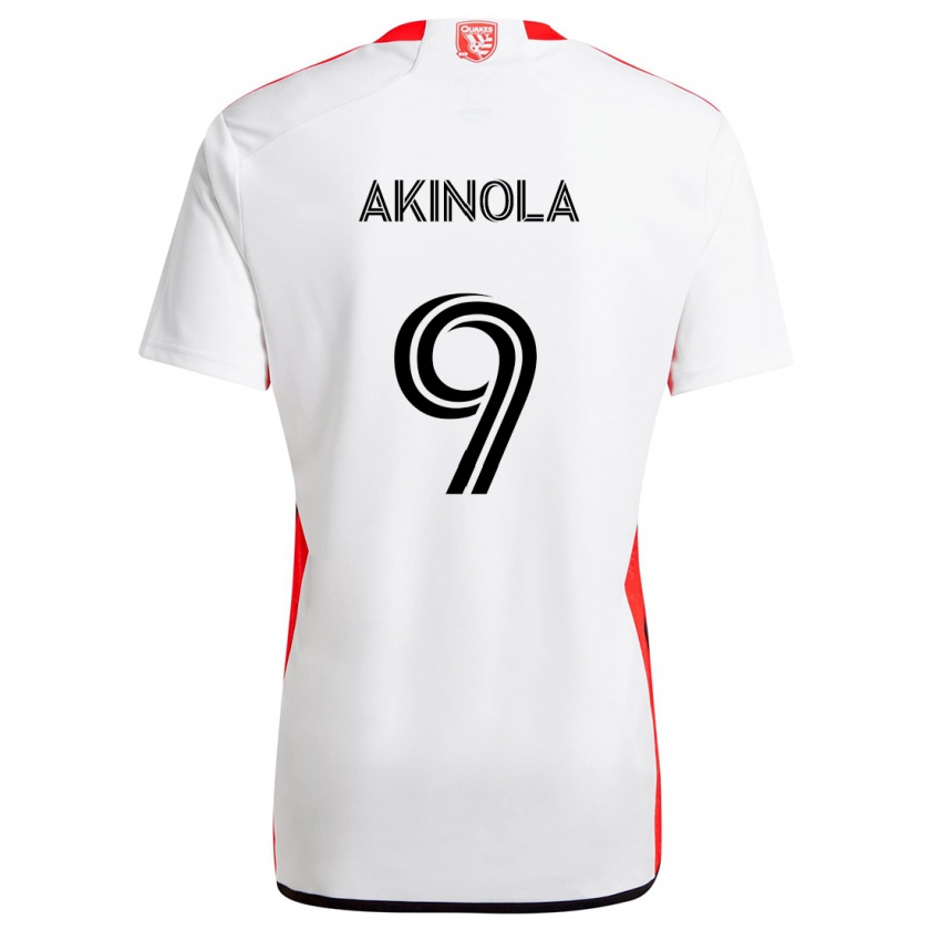 Kandiny Kinder Ayo Akinola #9 Weiß Rot Auswärtstrikot Trikot 2024/25 T-Shirt Österreich