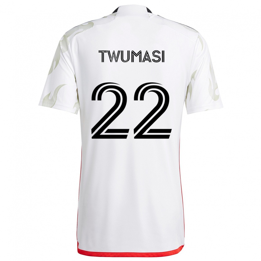 Kandiny Kinder Ema Twumasi #22 Weiß Rot Schwarz Auswärtstrikot Trikot 2024/25 T-Shirt Österreich