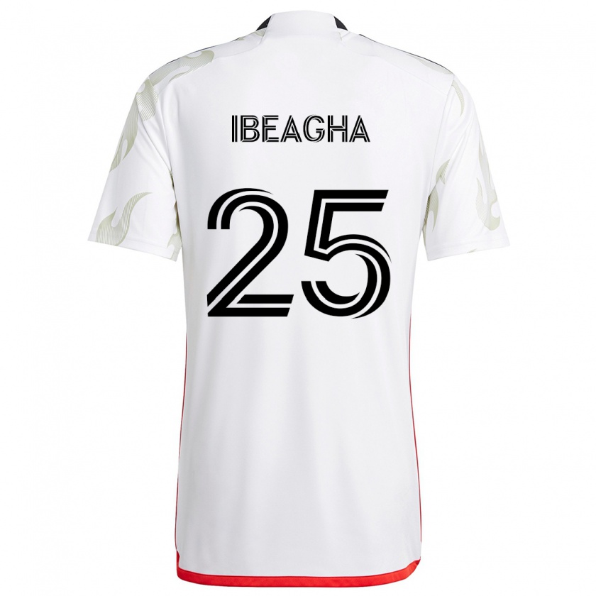 Kandiny Bambino Maglia Sebastien Ibeagha #25 Bianco Rosso Nero Kit Gara Away 2024/25 Maglietta