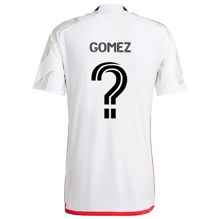 Kandiny Niño Camiseta Victor Gomez #0 Blanco Rojo Negro 2ª Equipación 2024/25 La Camisa