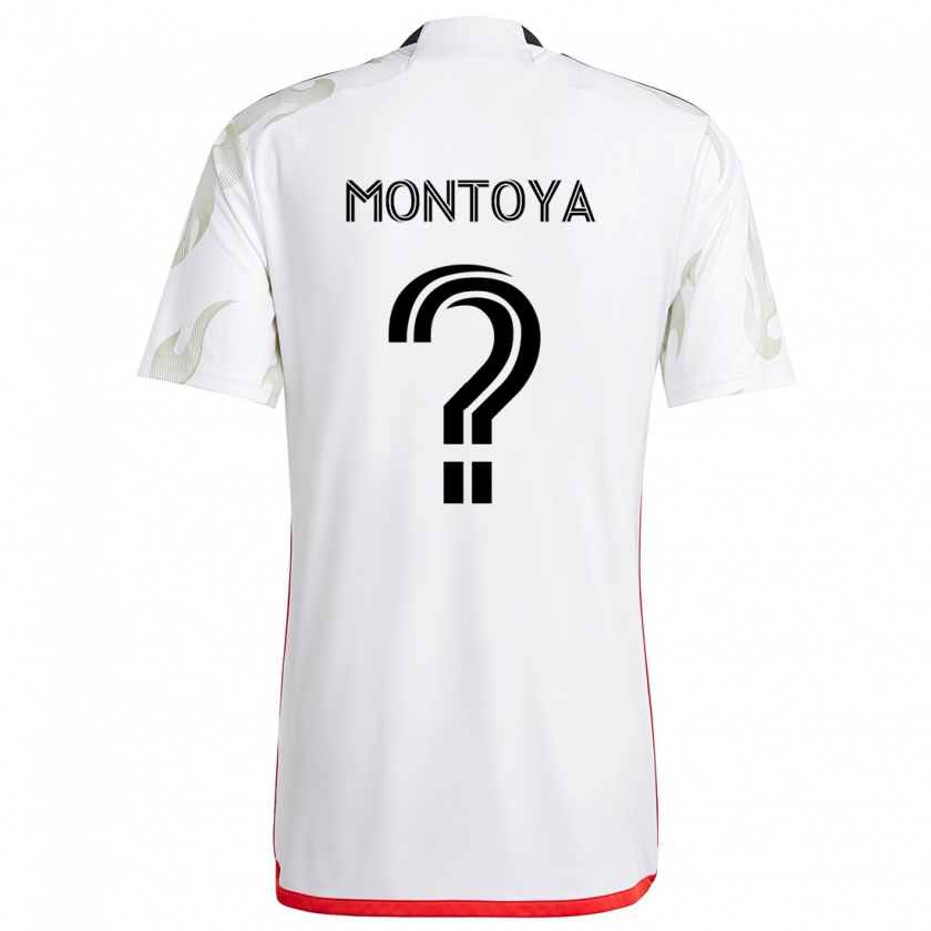 Kandiny Bambino Maglia Nicolás Montoya #0 Bianco Rosso Nero Kit Gara Away 2024/25 Maglietta