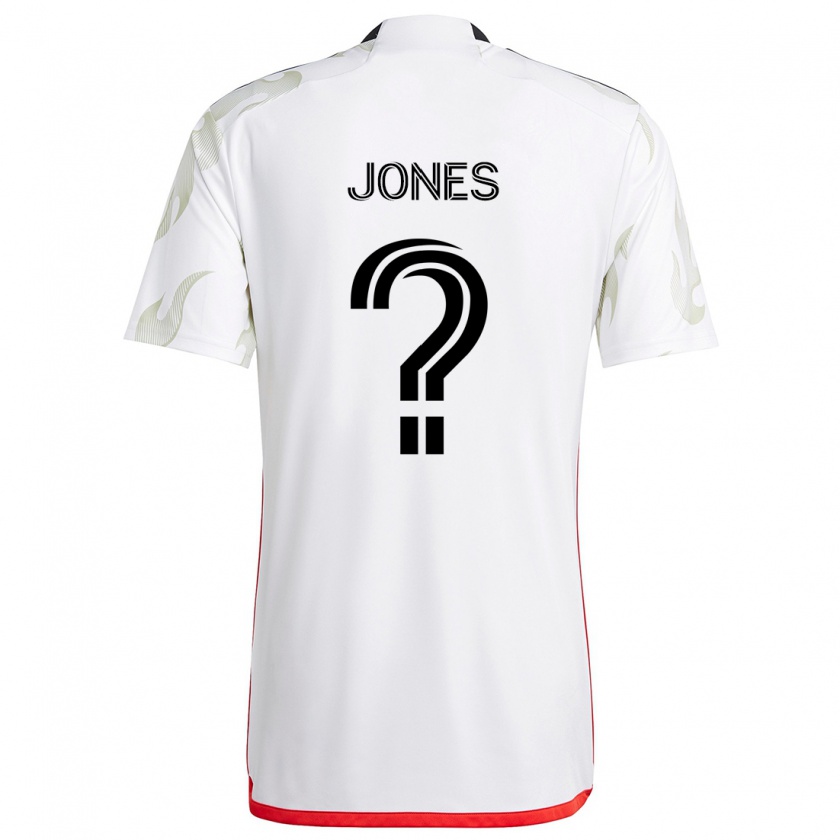 Kandiny Niño Camiseta Jordan Jones #0 Blanco Rojo Negro 2ª Equipación 2024/25 La Camisa