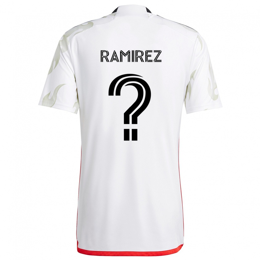 Kandiny Niño Camiseta Anthony Ramirez #0 Blanco Rojo Negro 2ª Equipación 2024/25 La Camisa