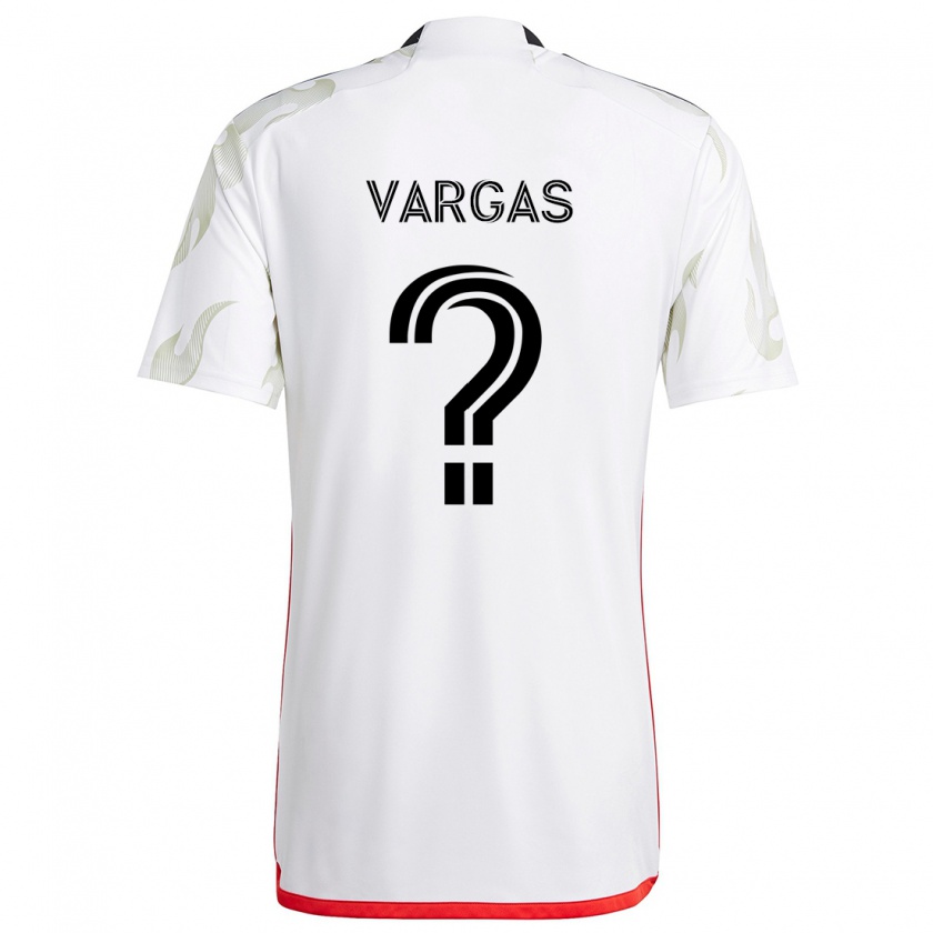 Kandiny Niño Camiseta Nayrobi Vargas #0 Blanco Rojo Negro 2ª Equipación 2024/25 La Camisa