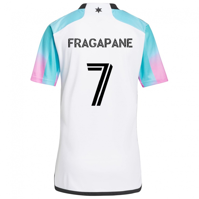 Kandiny Niño Camiseta Franco Fragapane #7 Blanco Azul Negro 2ª Equipación 2024/25 La Camisa