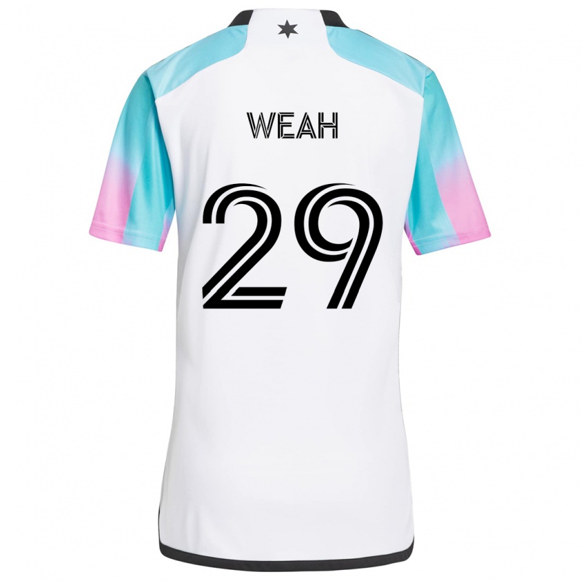 Kandiny Kinder Patrick Weah #29 Weiß Blau Schwarz Auswärtstrikot Trikot 2024/25 T-Shirt Österreich