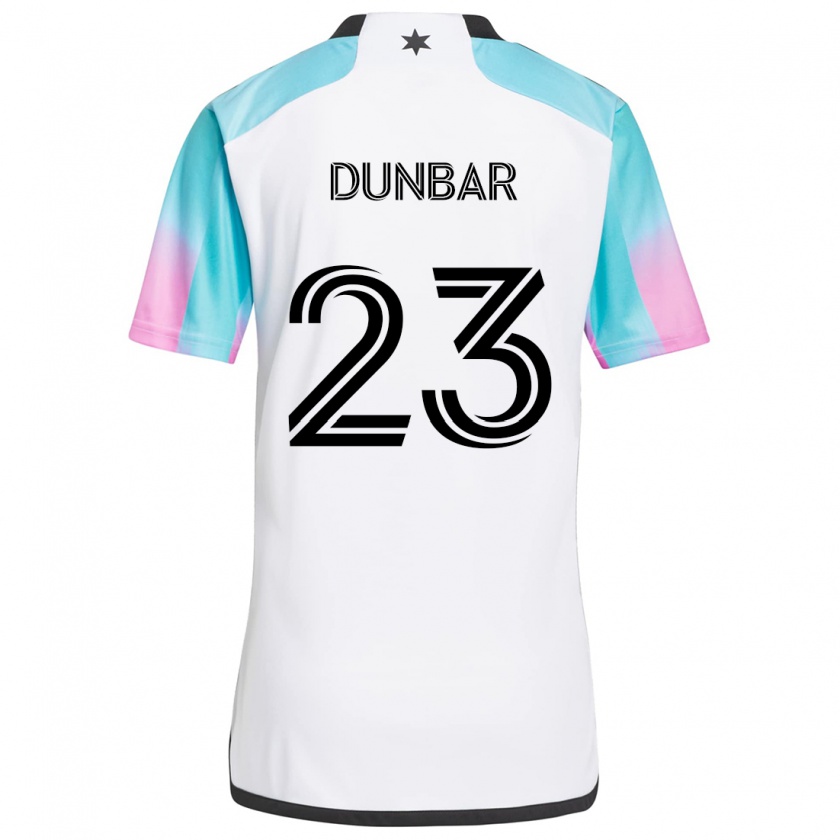 Kandiny Kinderen Cameron Dunbar #23 Wit Blauw Zwart Uitshirt Uittenue 2024/25 T-Shirt België