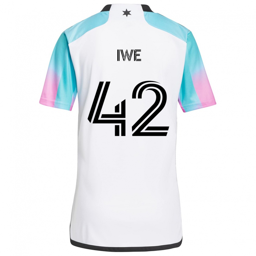 Kandiny Kinder Emmanuel Iwe #42 Weiß Blau Schwarz Auswärtstrikot Trikot 2024/25 T-Shirt Österreich