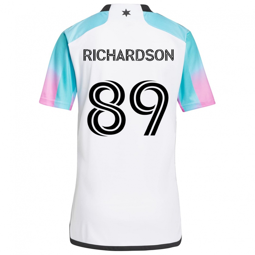 Kandiny Niño Camiseta Nick Richardson #89 Blanco Azul Negro 2ª Equipación 2024/25 La Camisa