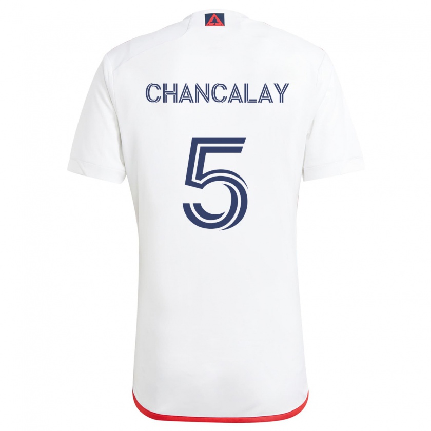 Kandiny Bambino Maglia Tomás Chancalay #5 Bianco Rosso Kit Gara Away 2024/25 Maglietta