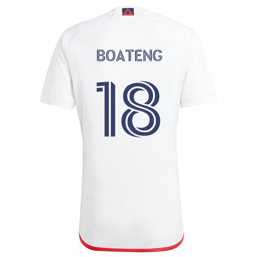 Kandiny Niño Camiseta Emmanuel Boateng #18 Blanco Rojo 2ª Equipación 2024/25 La Camisa