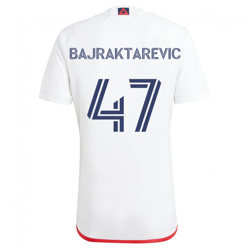 Kandiny Niño Camiseta Esmir Bajraktarević #47 Blanco Rojo 2ª Equipación 2024/25 La Camisa