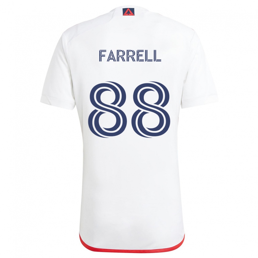 Kandiny Bambino Maglia Andrew Farrell #88 Bianco Rosso Kit Gara Away 2024/25 Maglietta