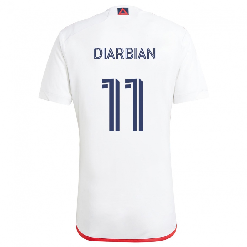 Kandiny Niño Camiseta Gevork Diarbian #11 Blanco Rojo 2ª Equipación 2024/25 La Camisa