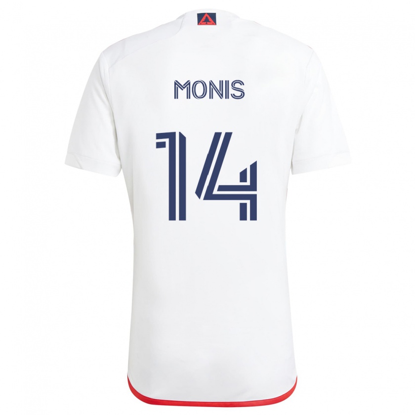 Kandiny Bambino Maglia Alex Monis #14 Bianco Rosso Kit Gara Away 2024/25 Maglietta