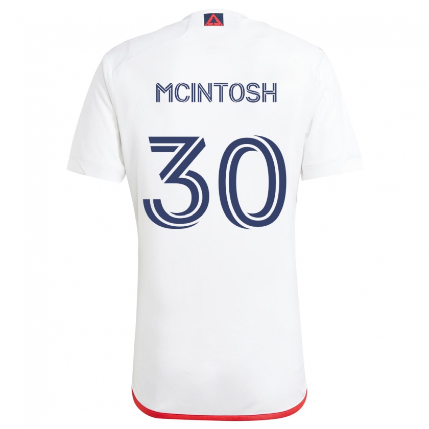 Kandiny Niño Camiseta Damario Mcintosh #30 Blanco Rojo 2ª Equipación 2024/25 La Camisa