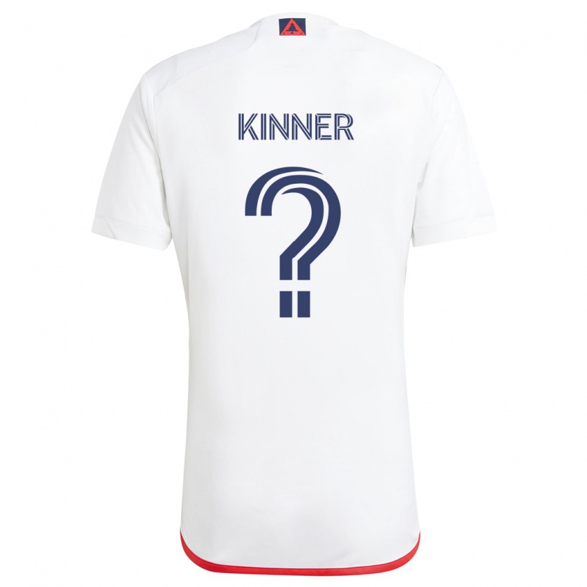 Kandiny Bambino Maglia Sage Kinner #0 Bianco Rosso Kit Gara Away 2024/25 Maglietta