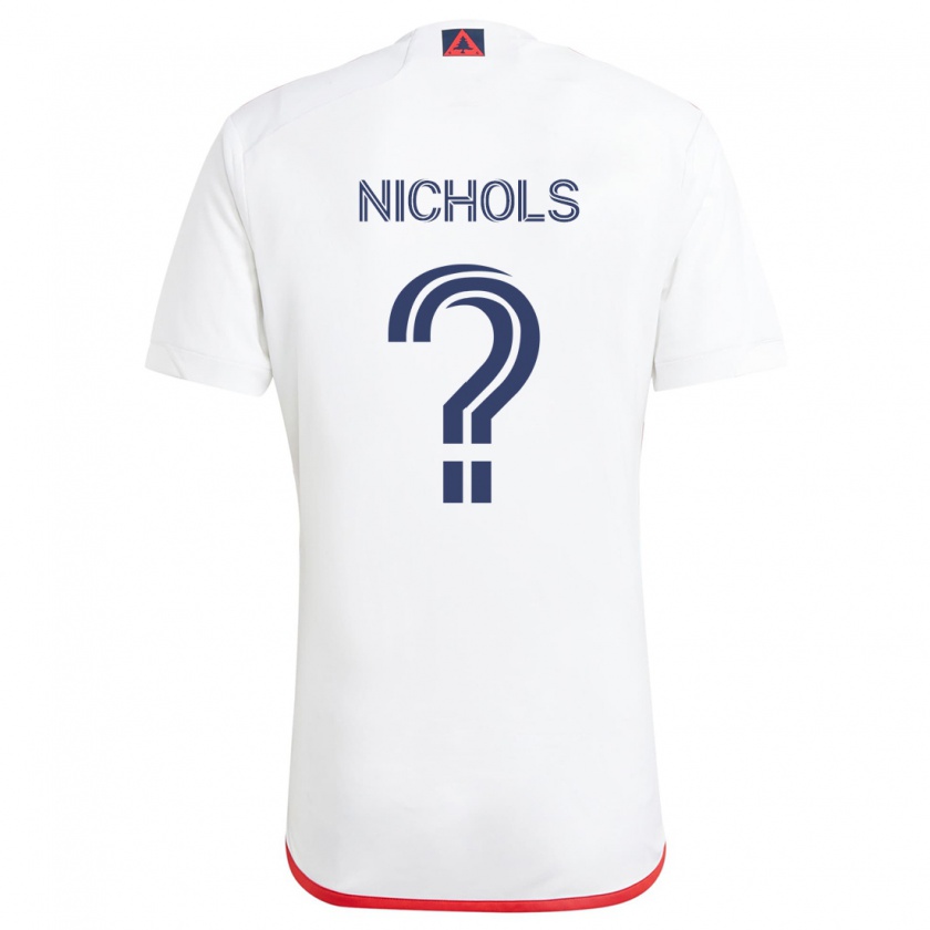 Kandiny Niño Camiseta Robert Nichols #0 Blanco Rojo 2ª Equipación 2024/25 La Camisa