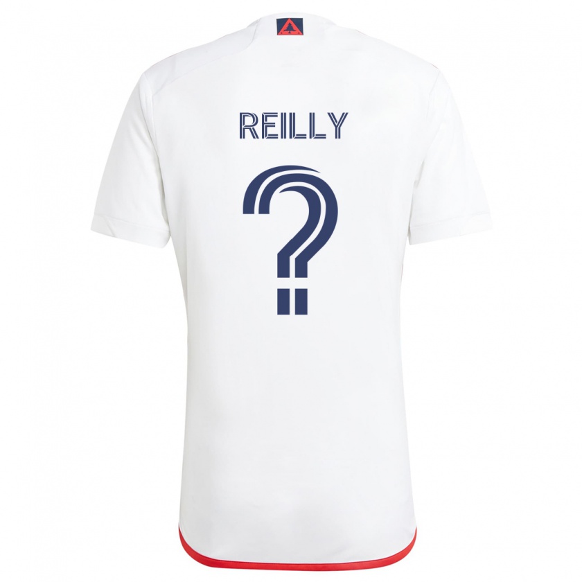 Kandiny Bambino Maglia Aidan Reilly #0 Bianco Rosso Kit Gara Away 2024/25 Maglietta