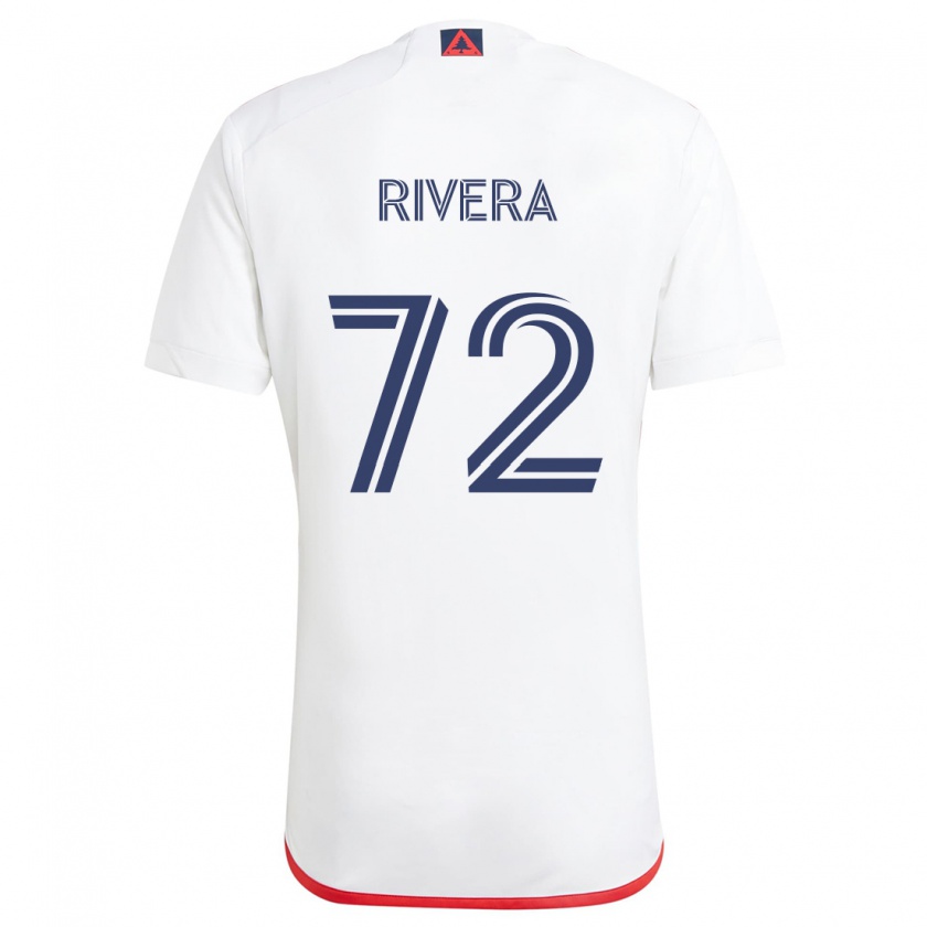 Kandiny Bambino Maglia Damián Rivera #72 Bianco Rosso Kit Gara Away 2024/25 Maglietta