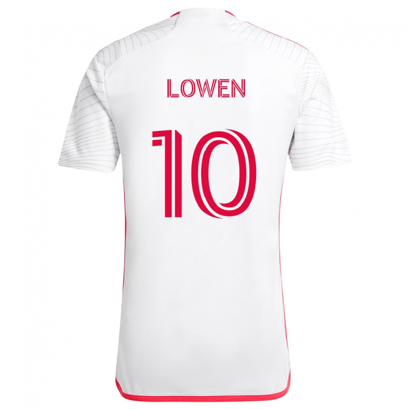 Kandiny Bambino Maglia Eduard Löwen #10 Bianco Rosso Kit Gara Away 2024/25 Maglietta