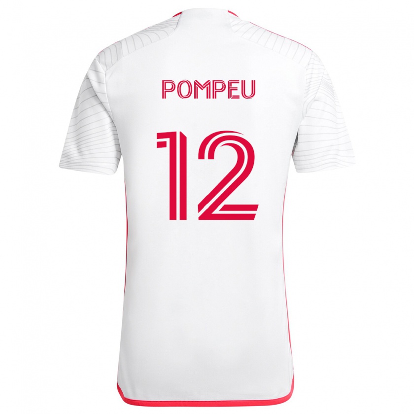 Kandiny Niño Camiseta Célio Pompeu #12 Blanco Rojo 2ª Equipación 2024/25 La Camisa