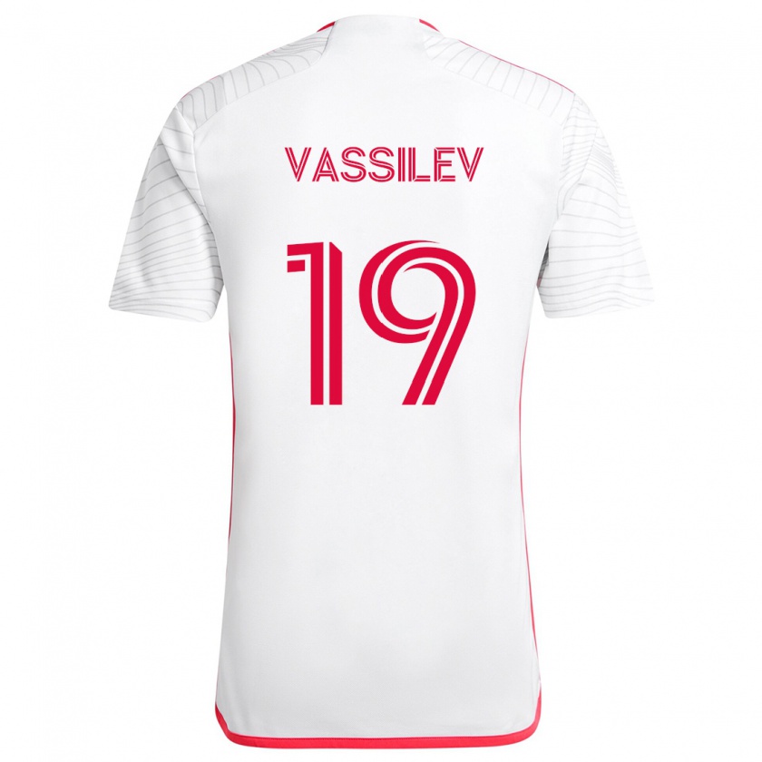 Kandiny Kinderen Indiana Vassilev #19 Wit Rood Uitshirt Uittenue 2024/25 T-Shirt België