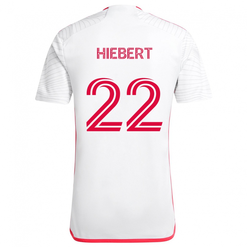 Kandiny Niño Camiseta Kyle Hiebert #22 Blanco Rojo 2ª Equipación 2024/25 La Camisa