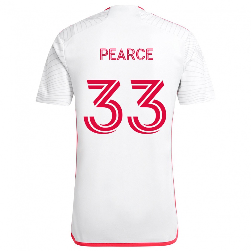 Kandiny Niño Camiseta Tyson Pearce #33 Blanco Rojo 2ª Equipación 2024/25 La Camisa