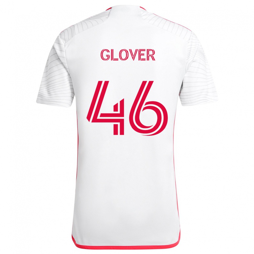 Kandiny Niño Camiseta Caden Glover #46 Blanco Rojo 2ª Equipación 2024/25 La Camisa