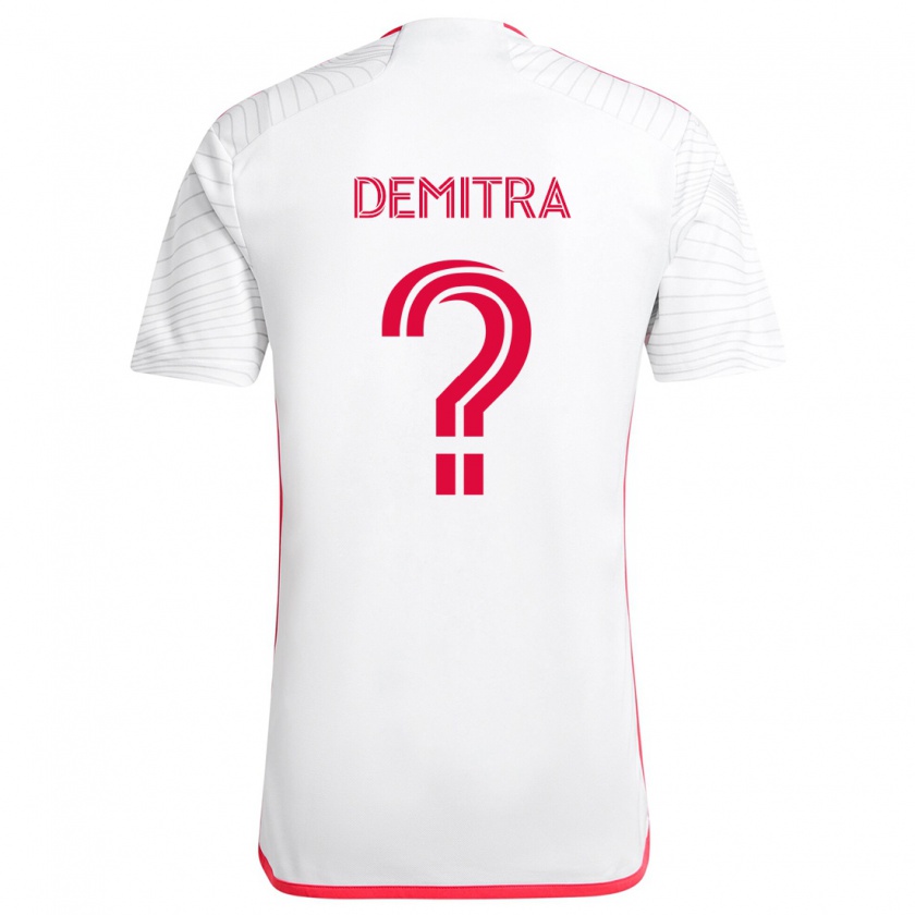 Kandiny Niño Camiseta Lucas Demitra #0 Blanco Rojo 2ª Equipación 2024/25 La Camisa