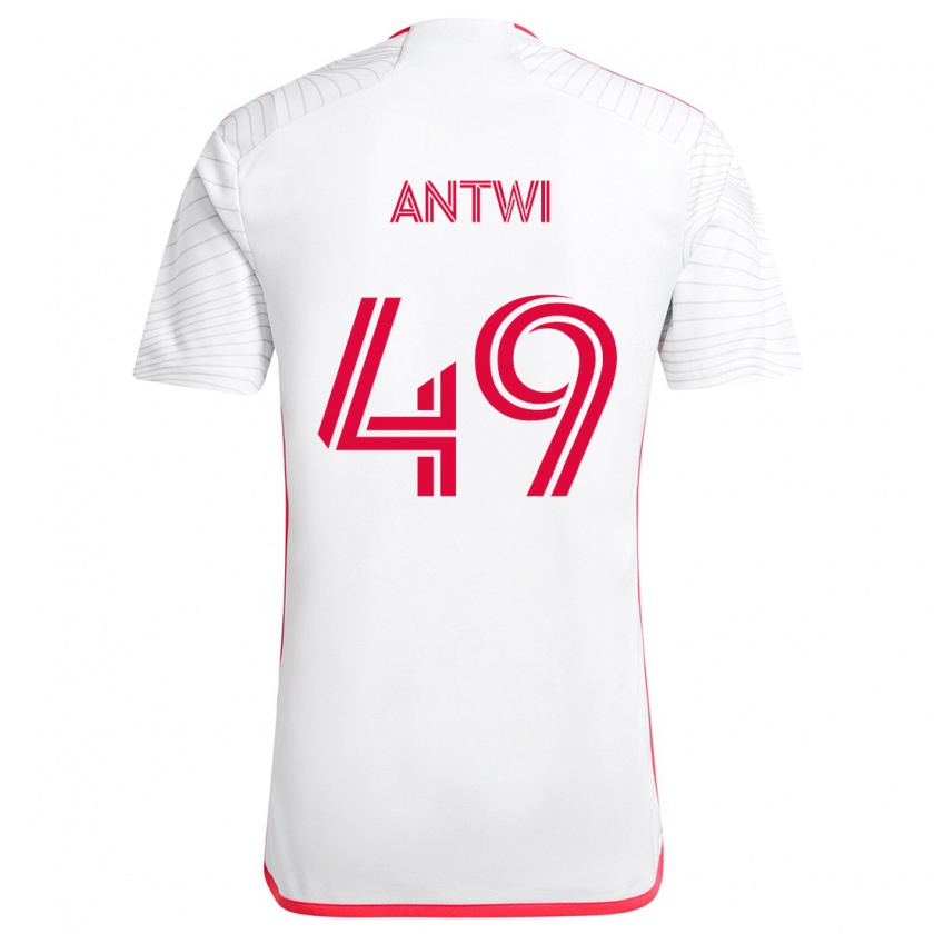 Kandiny Kinderen Seth Antwi #49 Wit Rood Uitshirt Uittenue 2024/25 T-Shirt