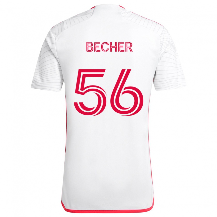 KandinyキッズRyan Becher#56赤、白アウェイシャツ2024/25ジャージーユニフォーム