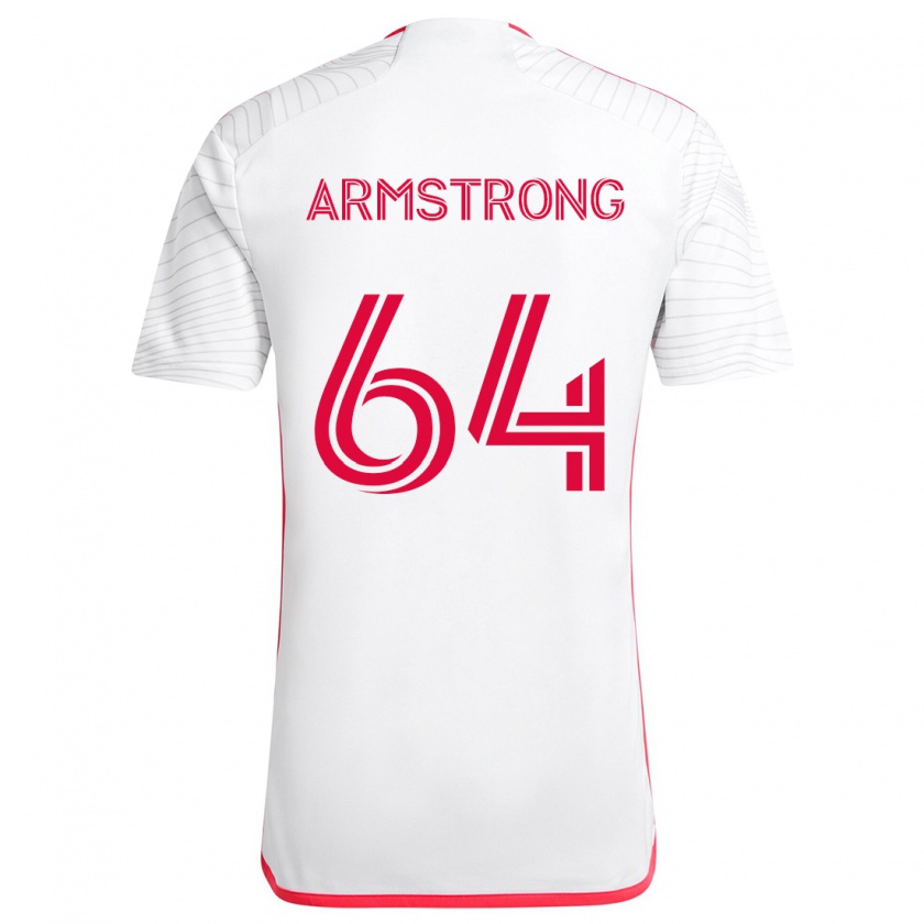 Kandiny Niño Camiseta Dida Armstrong #64 Blanco Rojo 2ª Equipación 2024/25 La Camisa