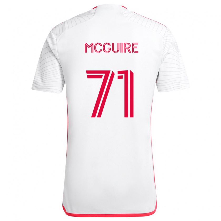 Kandiny Niño Camiseta Nolan Mcguire #71 Blanco Rojo 2ª Equipación 2024/25 La Camisa